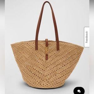 YSL Panier Medium Rafia tote